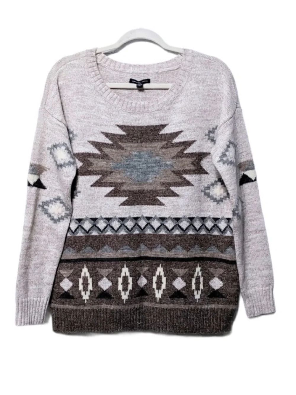 NWT AEO Southwest Aztec Knit Cozy Wool Sweater Unisex
